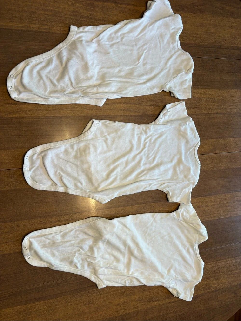 Gerber White Short-Sleeve Baby Bodysuits Trio